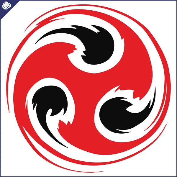 Harcművészet színes szimbolikus design. Karate-embléma. — Stock Vector