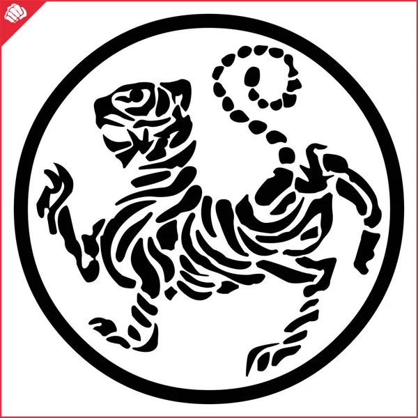 Arte marcial colorido simbol design. Caratê emblema. — Vetor de Stock