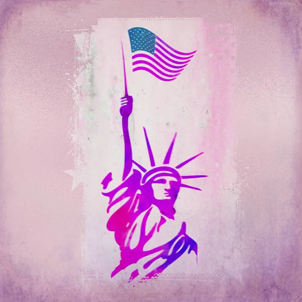 Lady Liberty Art in rosa — Foto Stock