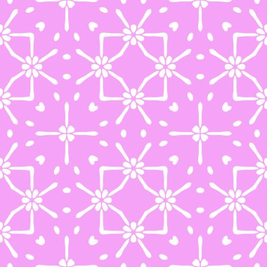 İnce Pembe ve Beyaz Allover Deseni