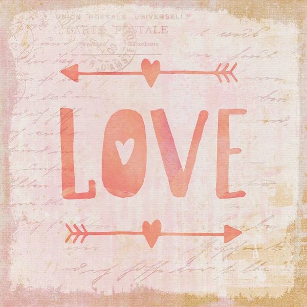 Love Illustration With Word And Arrows — Stock Photo, Image