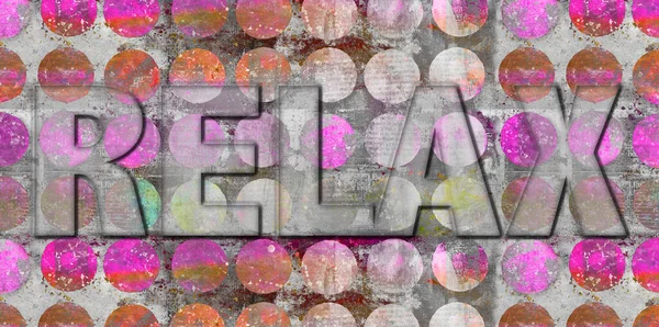 Relax Word On Colorful Pattern — Stock Photo, Image