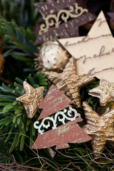 Rustikales braunes Weihnachtsstillleben — Stockfoto