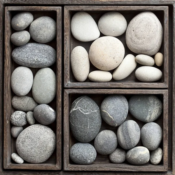 Flatlay With Collection Of Pebble — Stock Photo, Image