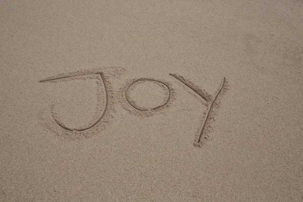 Word Joy เขียนในทราย — ภาพถ่ายสต็อก