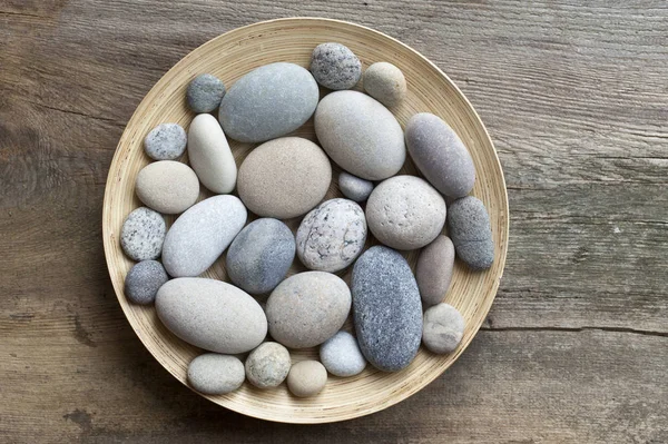 Flatlay With Collection Of Pebble — Stock Photo, Image