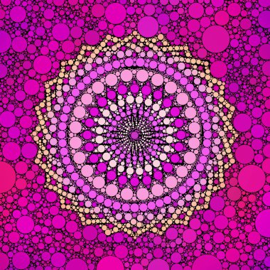 Süslü Coloful Pembe Nokta Tasarımı