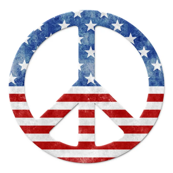 Peace Sign In Unites States Flag Design — Stock Photo, Image