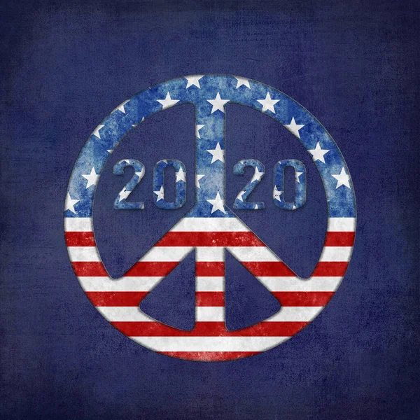 2020 Il segno di pace unisce gli Stati Bandiera Design — Foto Stock