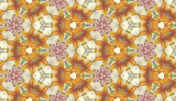 Allover patrón de azulejo con flores abstraer — Foto de Stock