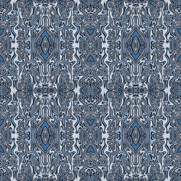 Ornamental Pattern In Pastel Blues — 图库照片