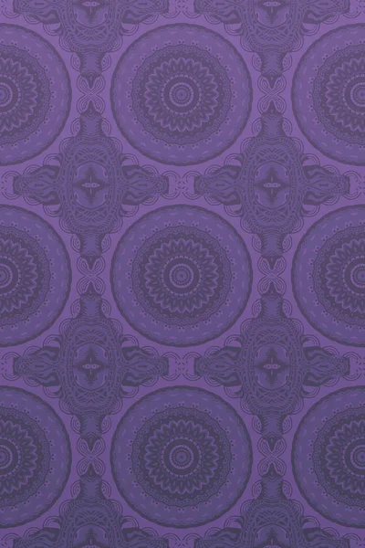 Modello Dettagliato Mandala Colore Viola Opaco Perfetto Design Tessile Carta — Foto Stock