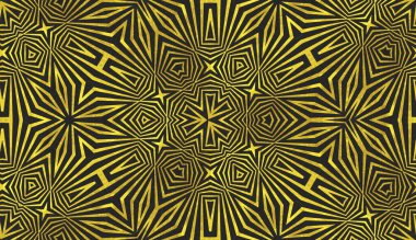 Bir Art Deco 'da kusursuz desenli fayanslar. Siyah üzerinde zarif altın etkisi olan bir tarz.