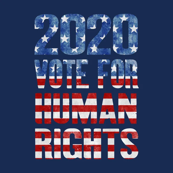 2020年アメリカ合衆国選挙のための星と縞模様のデザインにおける人権テキストへの投票 — ストック写真