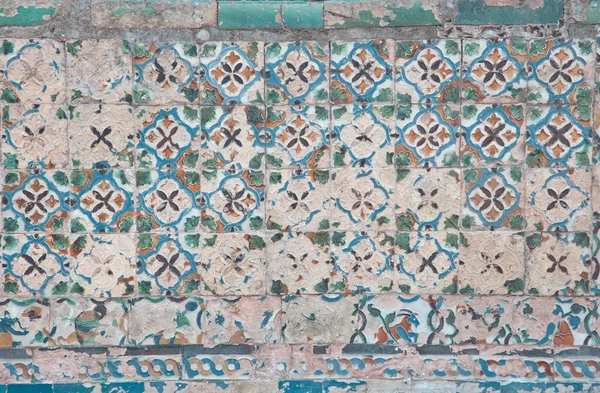 Azulejos Históricos Coloridos Intemperizados Uma Casa Sevilha Sul Espanha — Fotografia de Stock