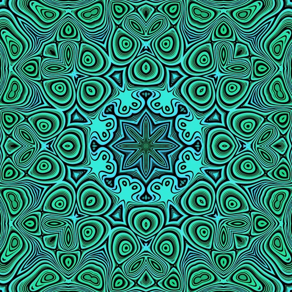 Blue Green Seamless Repeating Pattern Tile Symmetrical Style Perfect Textile — Stock Photo, Image