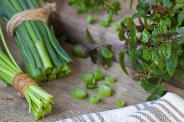 Hierbas Verdes Frescas Perfectas Para Cocinar Cocina Proyectos Chef — Foto de Stock