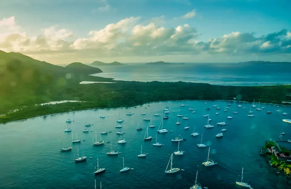 Britse Maagdeneilanden Uitzicht Vanaf Het Vliegtuig Beef Island Trellis Bay — Stockfoto