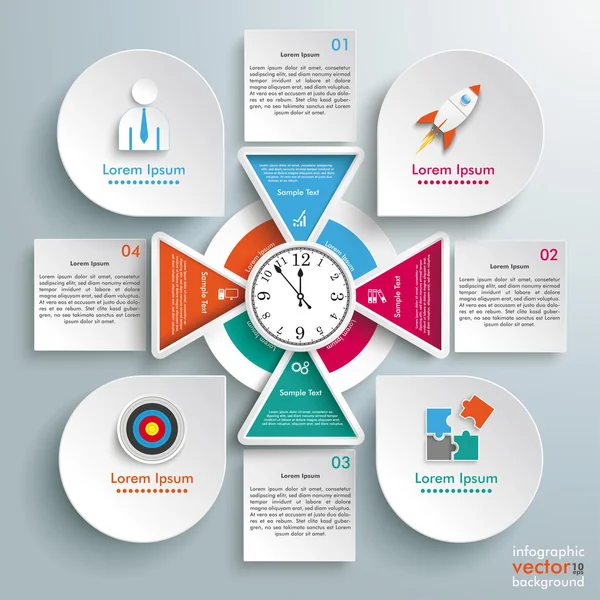 Infographie avec cercle sur fond gris — Image vectorielle