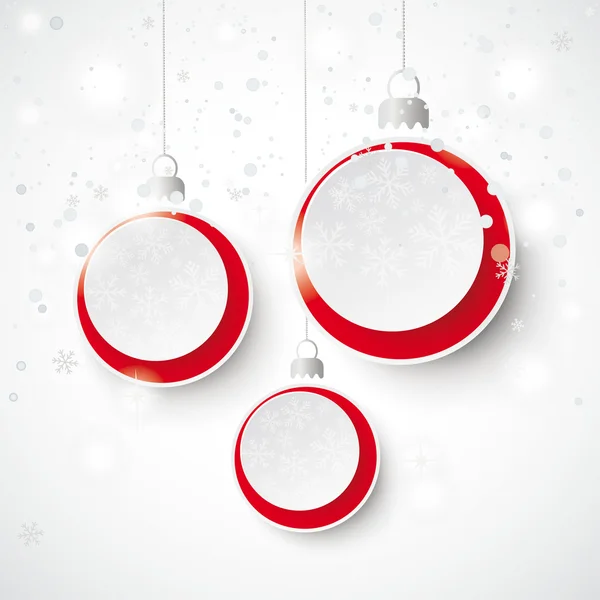 Kerstballen met sneeuwvlokken — Stockvector