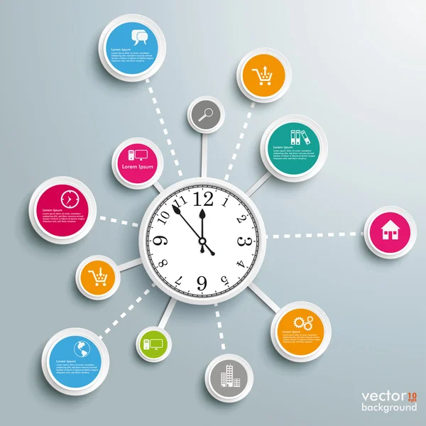 Infographic σχεδιασμό με ρολόι — Διανυσματικό Αρχείο