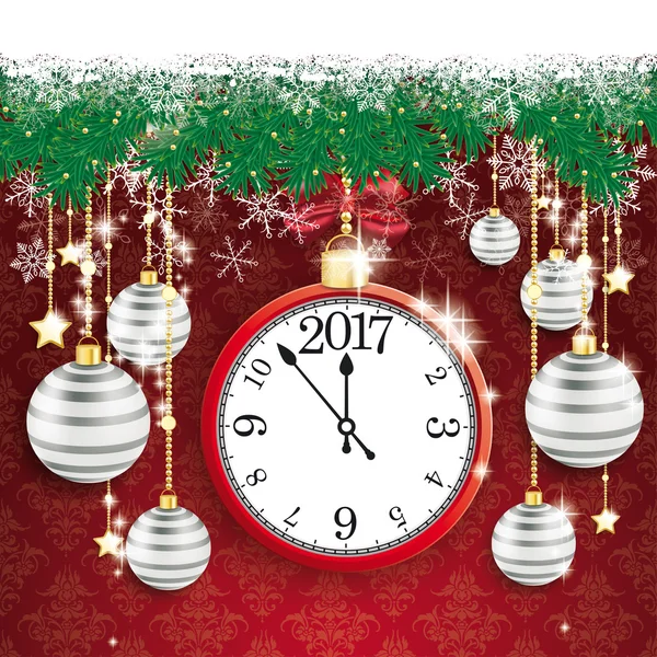 Різдво 2017 годинник — стоковий вектор