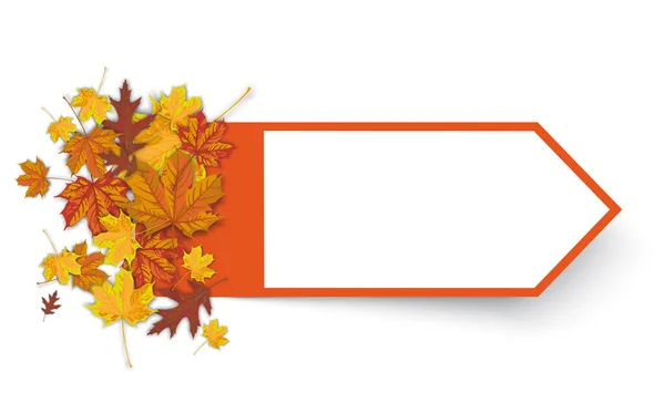 Carte d'automne avec feuilles — Image vectorielle