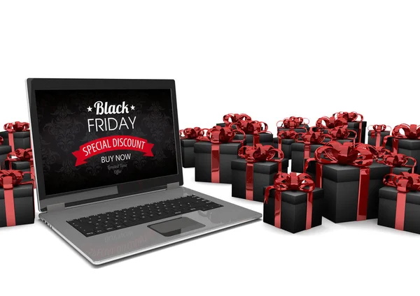 Black Friday Laptop — Stockfoto