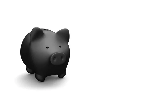 Black piggy bank — Stock Photo, Image