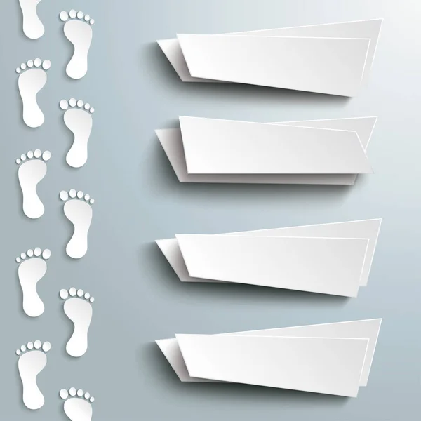 Infografik mit Fußabdruck und 4 Bannern — Stockvektor