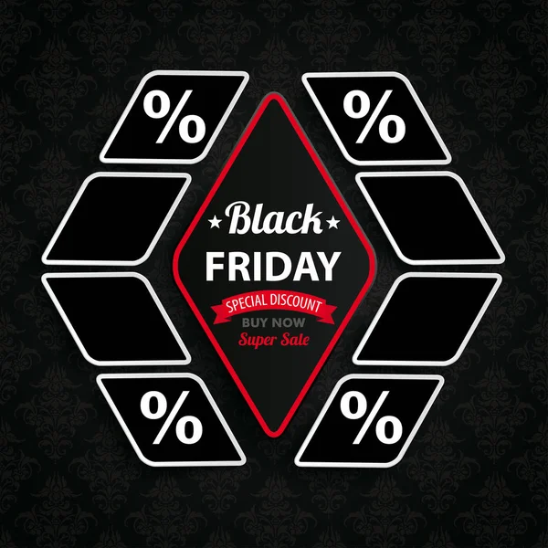 Black Friday Rhombus Pices — Stock vektor