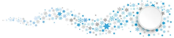 Snöflingor, emblem och stjärnor — Stock vektor