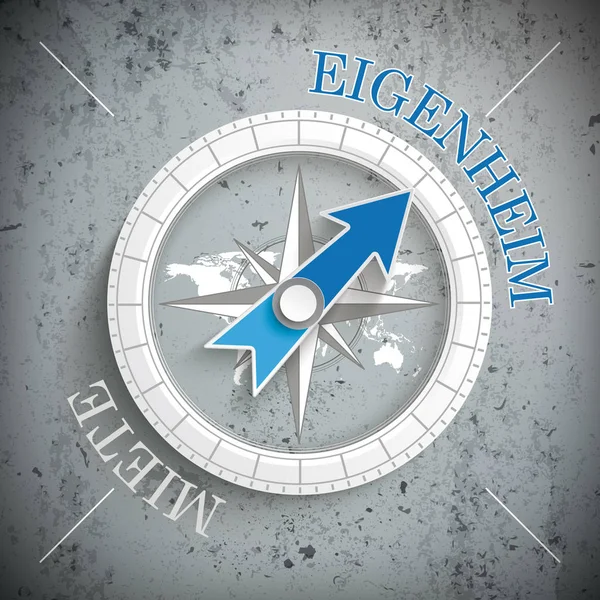 Compass Eigenheim Miete — Stock Vector