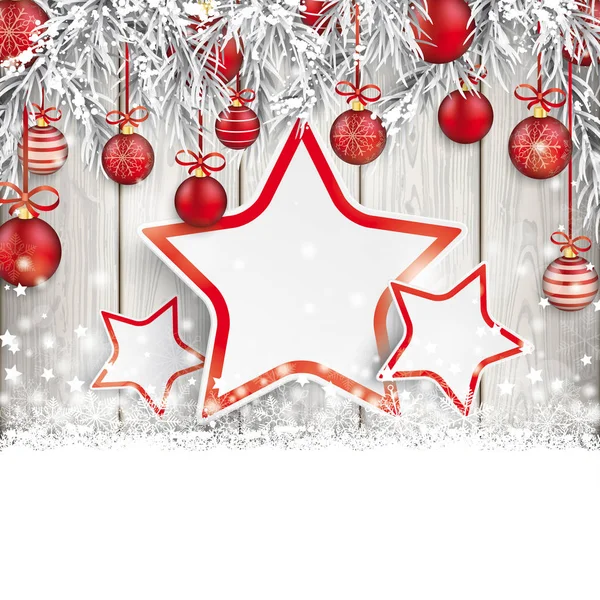 Kerstmis achtergrond met decoratie — Stockvector