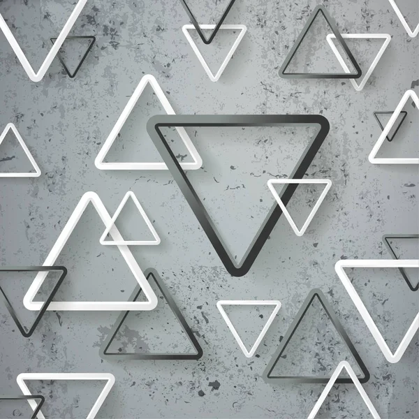 Beton zemin üzerine beyaz üçgen — Stok Vektör