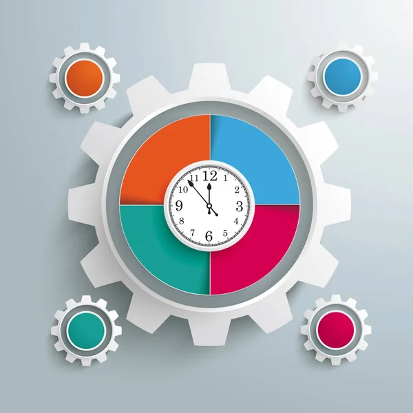Design infográfico com relógio e engrenagens —  Vetores de Stock