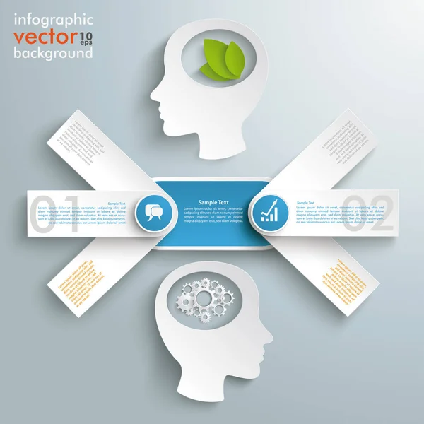 Infografika design s hlavami — Stockový vektor