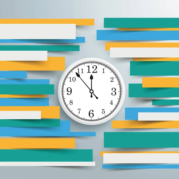 Renkli kağıt hatları ile masa saati — Stok Vektör