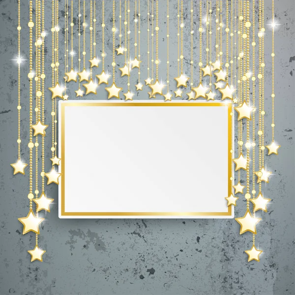 Gouden bord met sterren — Stockvector