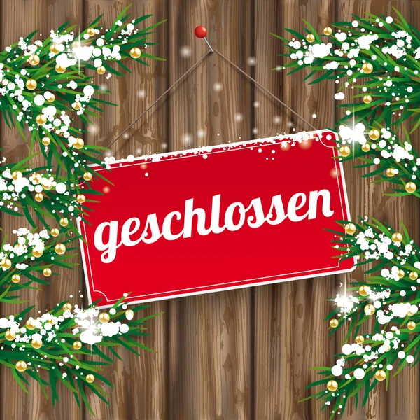 German text "geschlossen" — Stock Vector