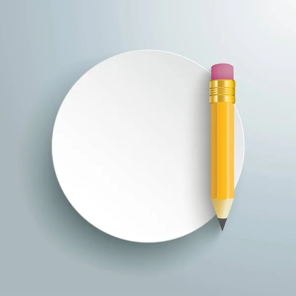 Cercle de papier avec crayon — Image vectorielle