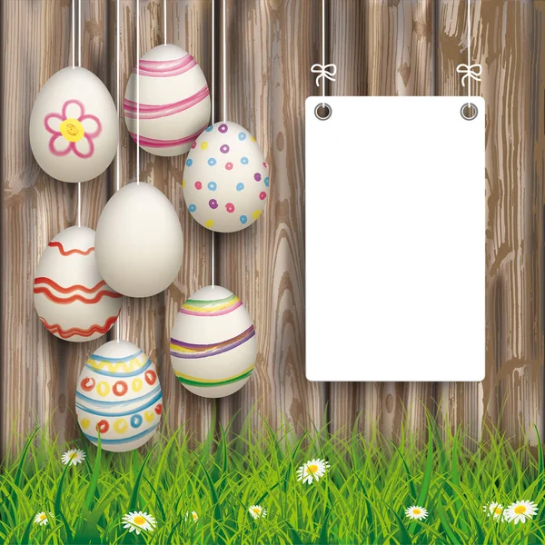 Hanging easter eggs — Stock Vector
