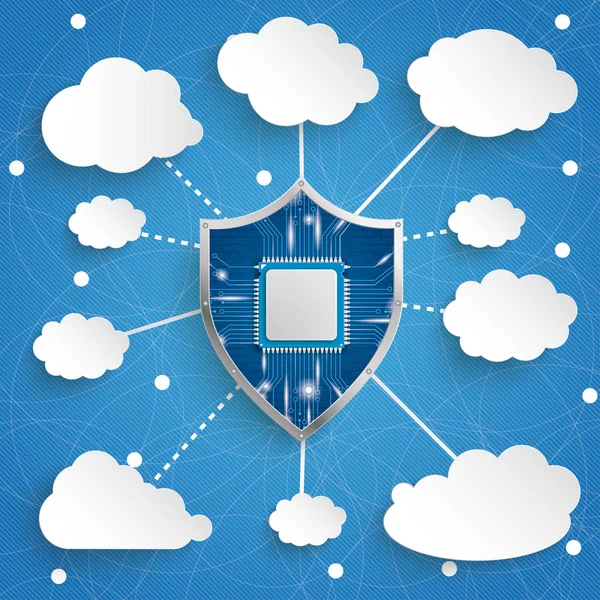 Microchip de proteção digital — Vetor de Stock