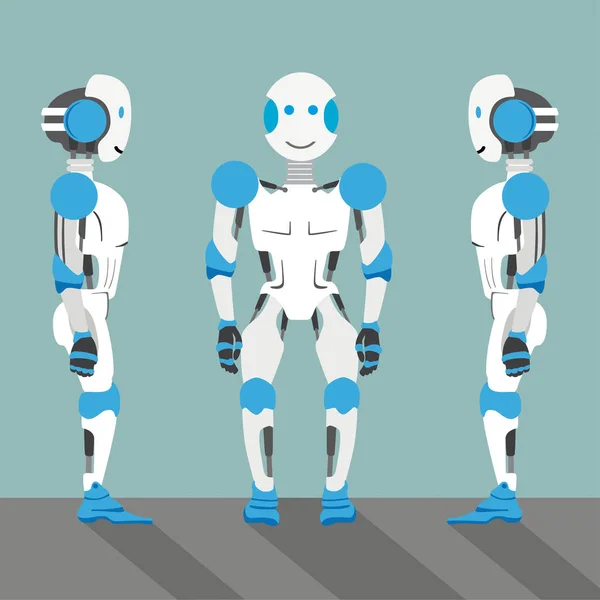 Personagens de robôs de desenhos animados — Vetor de Stock