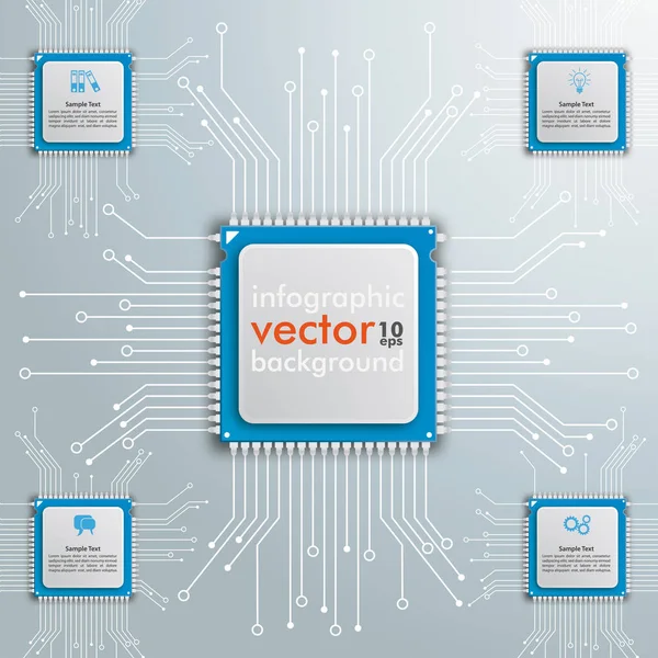 Processeur Carte mère Infographie — Image vectorielle