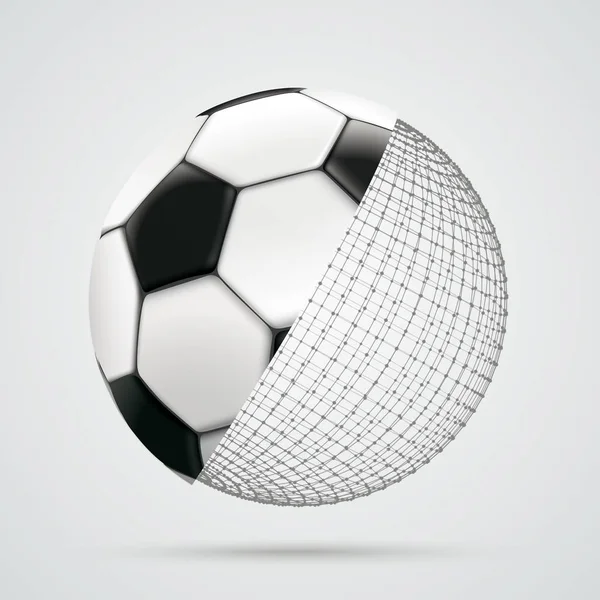 3D ποδόσφαιρο με συνδεδεμένο τελείες — Διανυσματικό Αρχείο