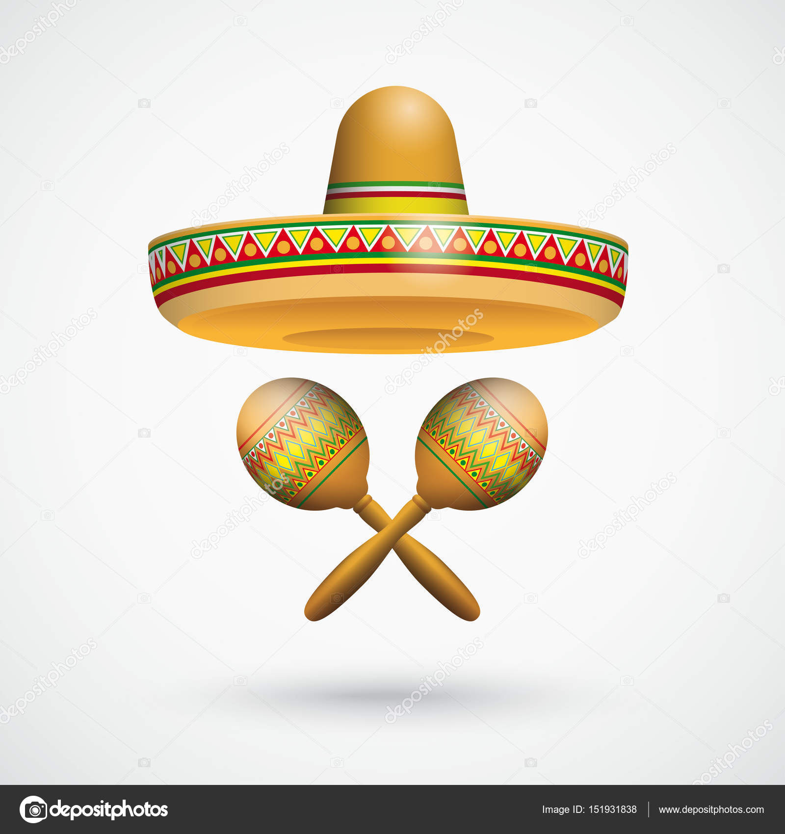 Mexican Ornaments Sombrero and Maracas Stock Photo by ©limbi007 151931838