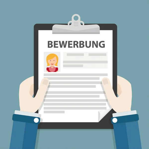 German text Bewerbung — Wektor stockowy
