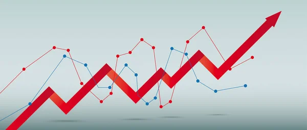 Gráfico vermelho crescente —  Vetores de Stock