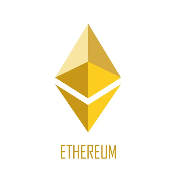 黄金の Ethereum シンボル — ストックベクタ
